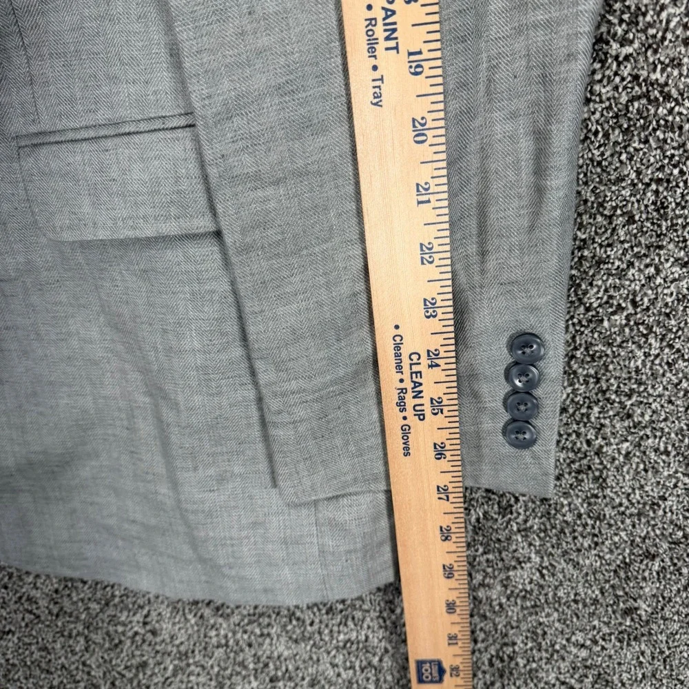 Calvin Klein Blazer Mens‎ 44L Gray Linen Extreme Slim Fit Sport Coat Jacket